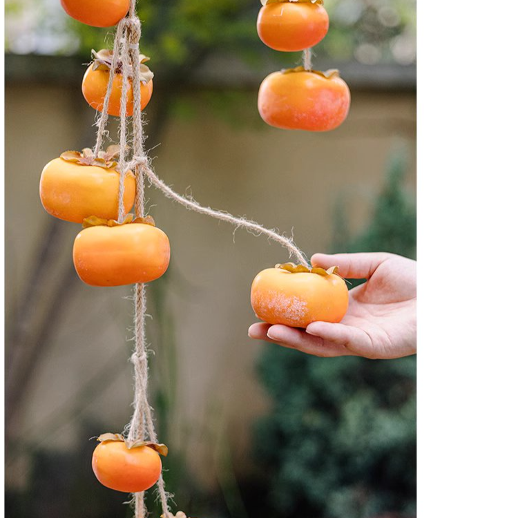Artificial Persimmon Fruit String Decor 33.8" Long