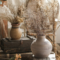 Rustic Distressed Pottery Bouquet Vase