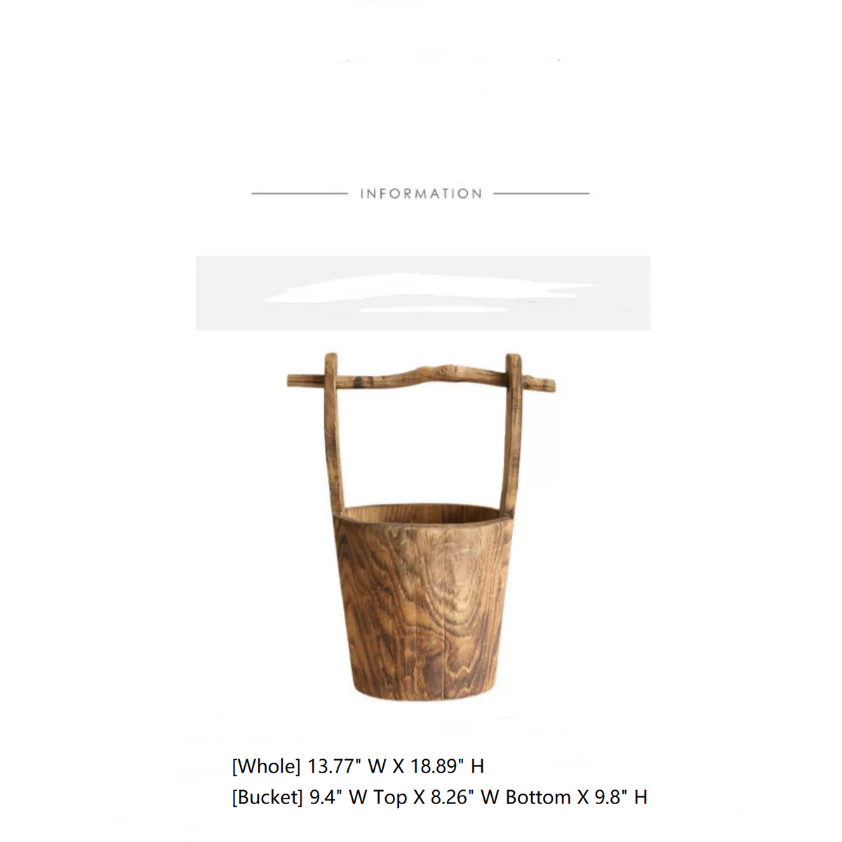 Old-fashioned Wooden Round Bucket