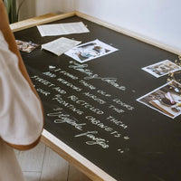 Black Magnetic Chalk Board with Solid Wood Frame RusticReach 