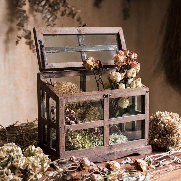 Glass Wood Display Box RusticReach