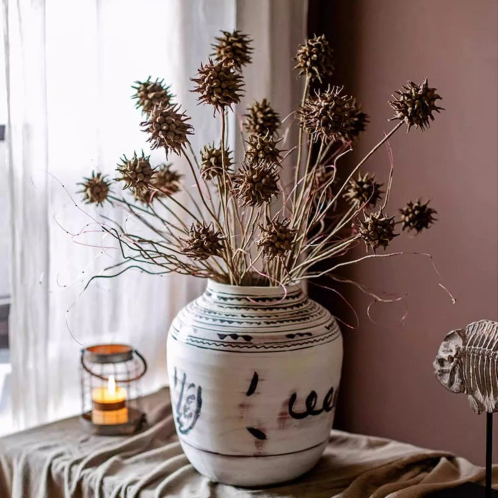 Faux Thistle Seed Pod Stem 33" Tall - RusticReach