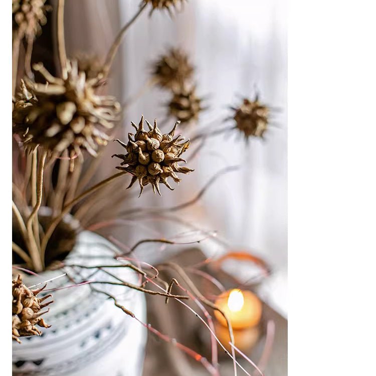 Faux Thistle Seed Pod Stem 33" Tall - RusticReach