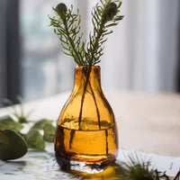 Amber Handblown Glass Bottle