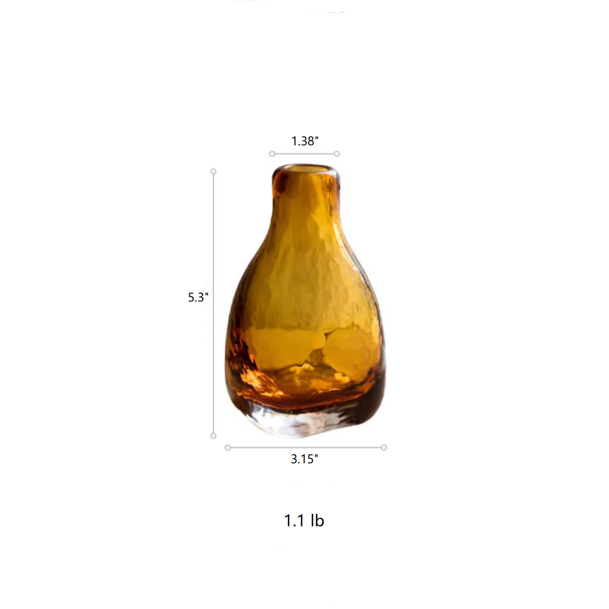 Amber Handblown Glass Bottle