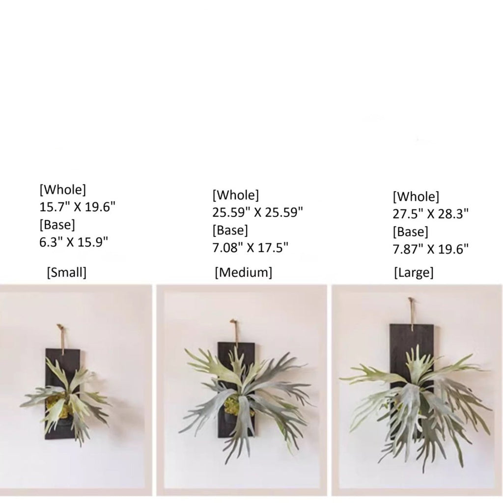 Artificial Antler Fern on Solid Wood Base - RusticReach