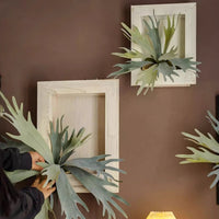 Artificial Antler Fern with Wooden Frame