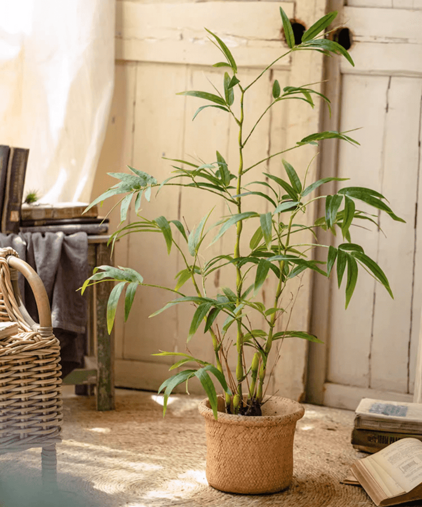 Artificial Bamboo Leaves in Pot - RusticReach