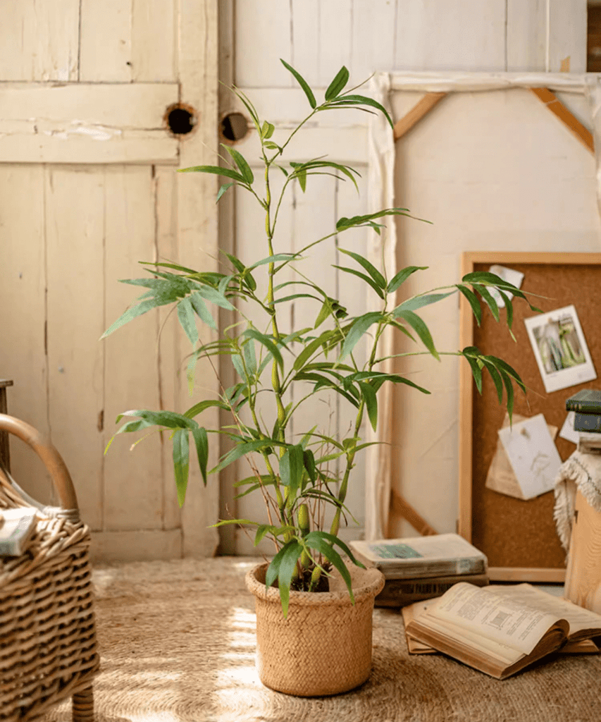Artificial Bamboo Leaves in Pot - RusticReach