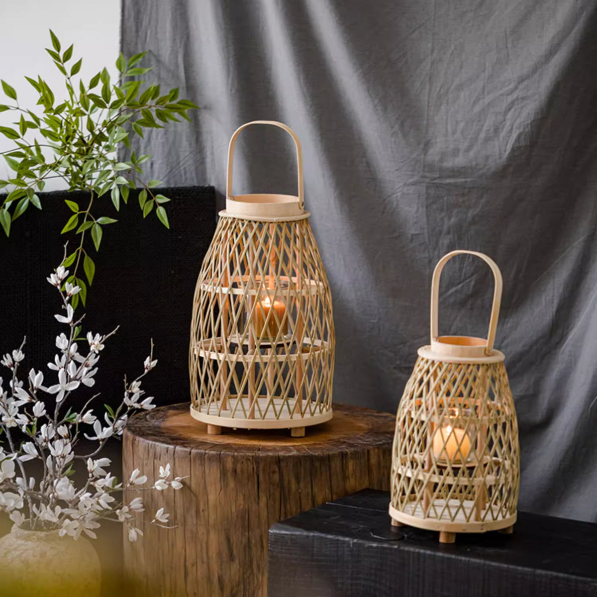 Artistic Bamboo Lantern Candle Holder