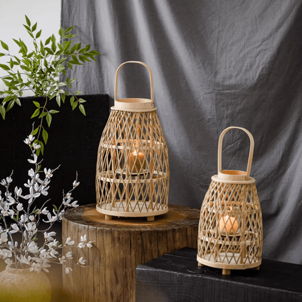 Artistic Bamboo Lantern Candle Holder - RusticReach
