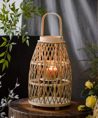 Artistic Bamboo Lantern Candle Holder