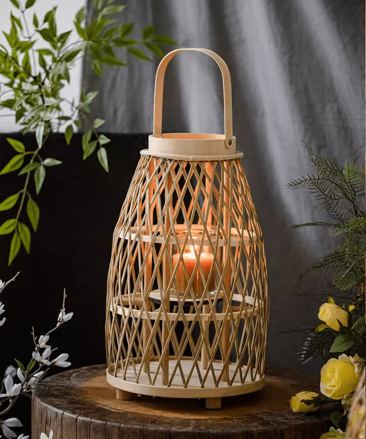 Artistic Bamboo Lantern Candle Holder - RusticReach