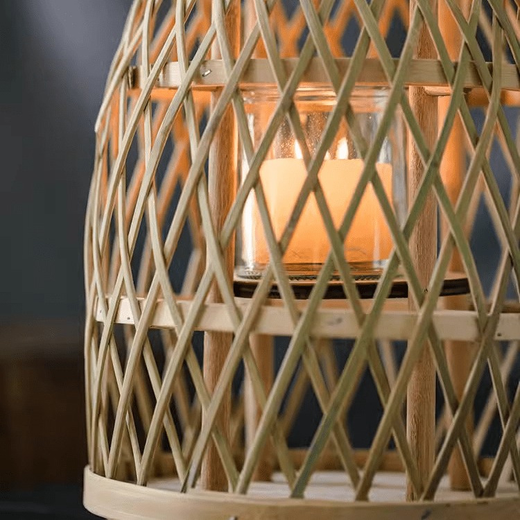 Artistic Bamboo Lantern Candle Holder - RusticReach