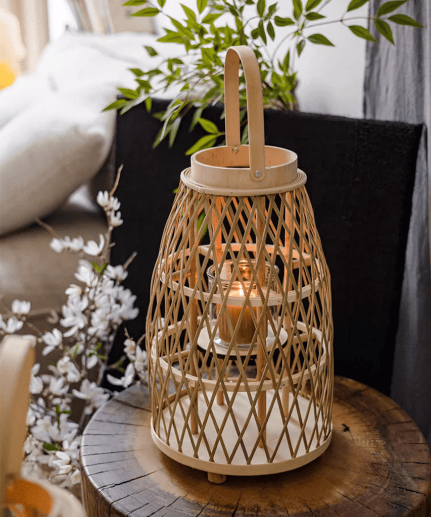 Artistic Bamboo Lantern Candle Holder - RusticReach