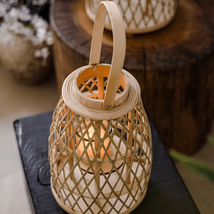 Artistic Bamboo Lantern Candle Holder - RusticReach