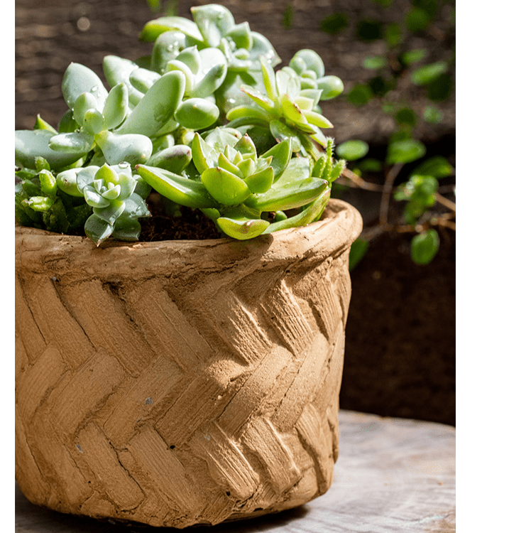 Bamboo Looking Cement Planter - RusticReach
