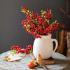 Artificial Fruit Berry Stem in Red 17" Tall Silk Plant - RusticReach