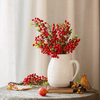 Artificial Fruit Berry Stem in Red 17" Tall Silk Plant - RusticReach