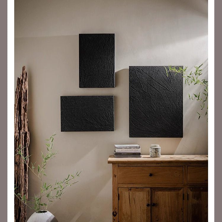 Black Textured Wall Art - RusticReach