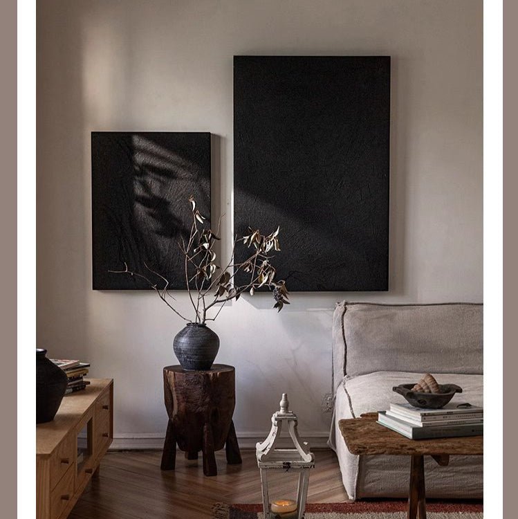 Black Textured Wall Art - RusticReach