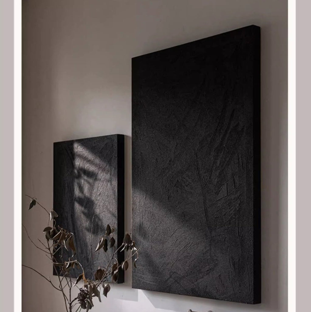 Black Textured Wall Art - RusticReach