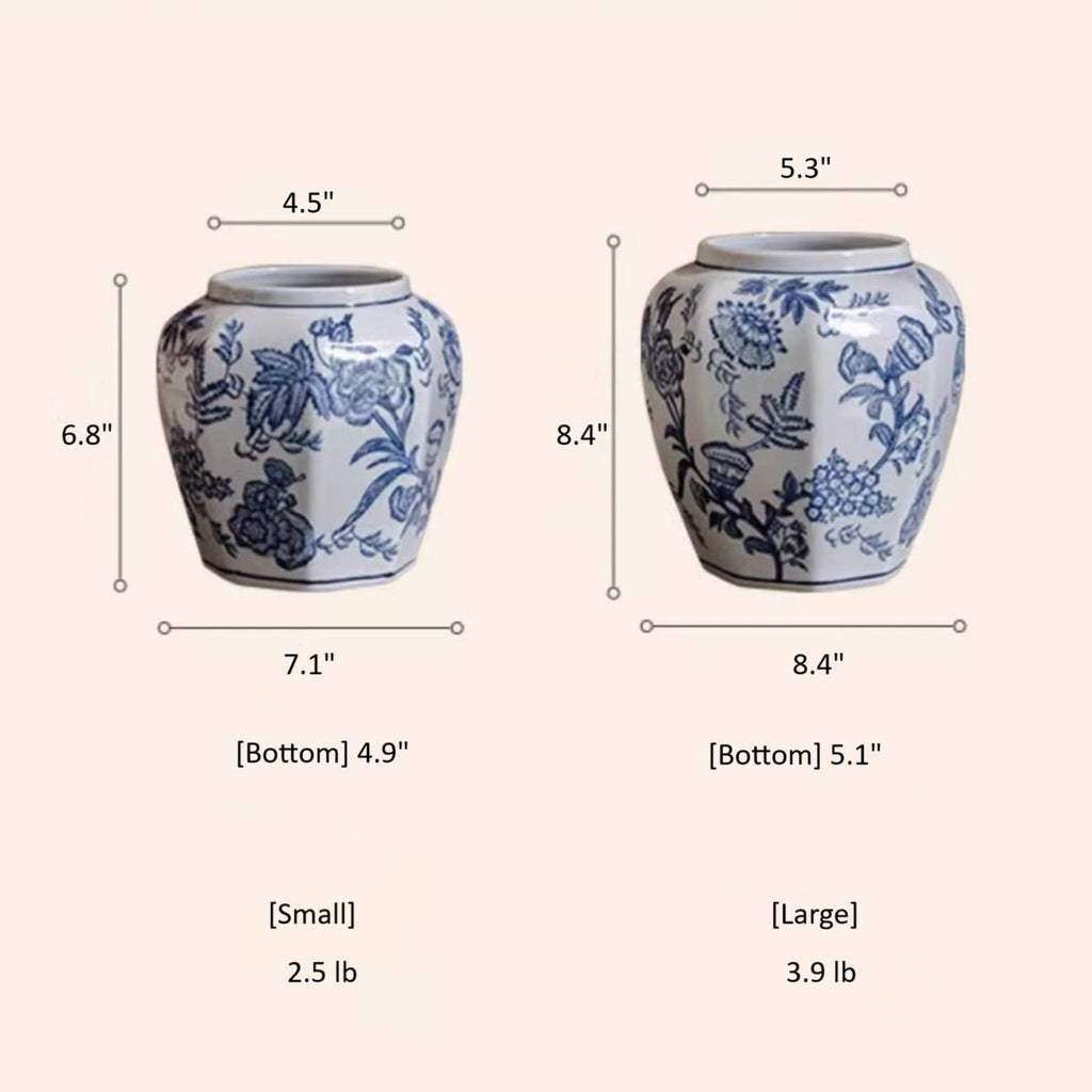 Blue and White Porcelain Floral Vase - RusticReach