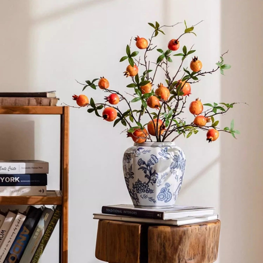 Blue and White Porcelain Floral Vase - RusticReach