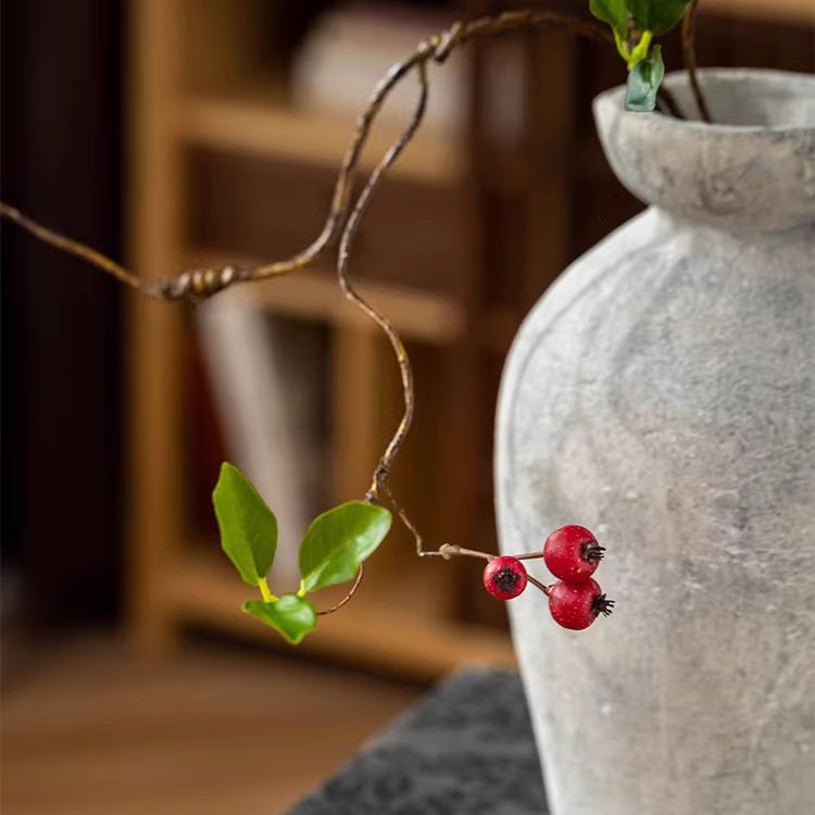 Faux Berry Leaf Branch Stem 45.2" Tall - RusticReach