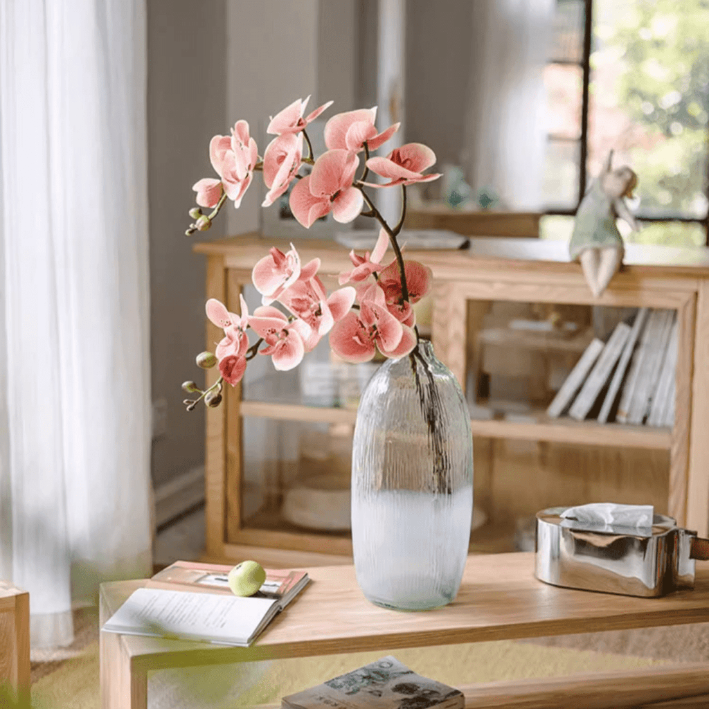 Artificial Butterfly Orchid Stem in Pink 27.5" Tall - RusticReach