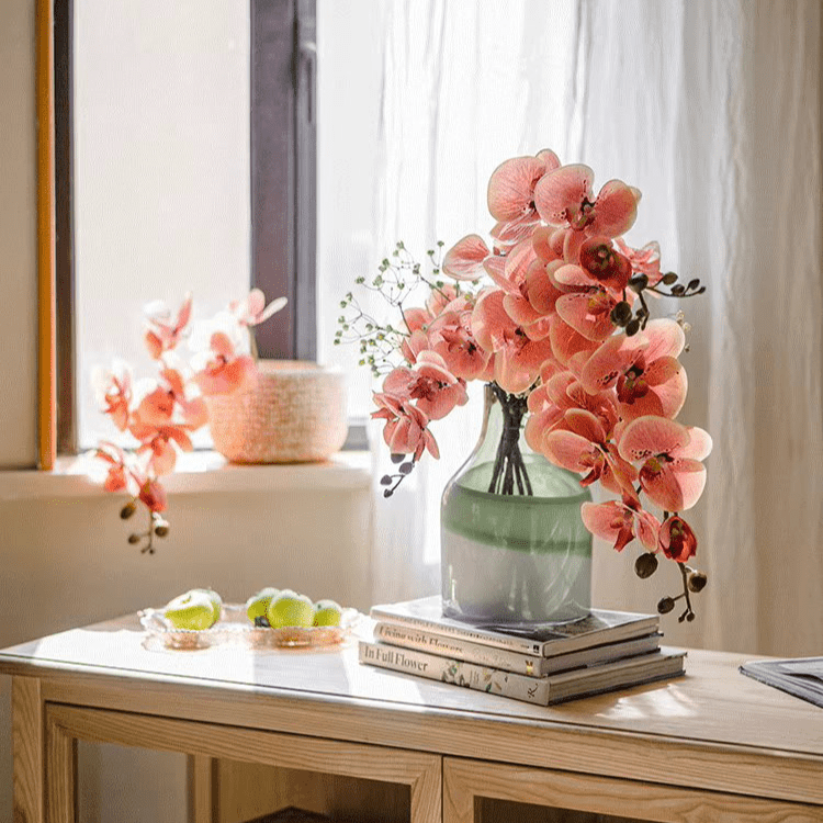 Artificial Butterfly Orchid Stem in Pink 27.5" Tall - RusticReach