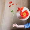 Silk Common Poppy Flower Stem 22" Tall - RusticReach