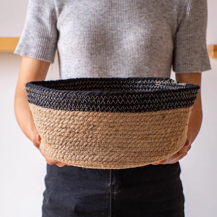 Cotton Blend Woven Storage Basket - RusticReach