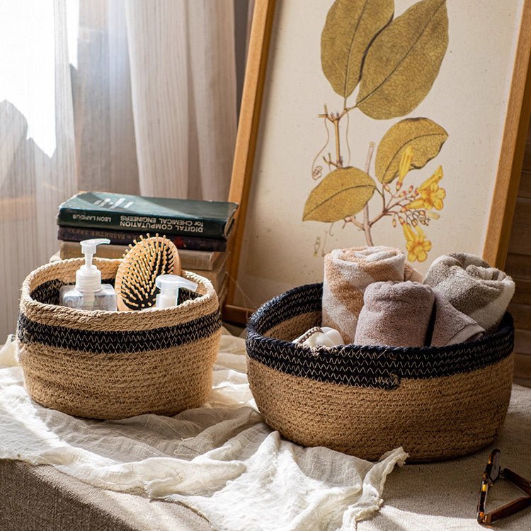 Cotton Blend Woven Storage Basket - RusticReach