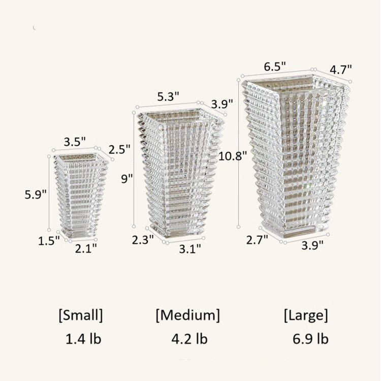 Crystal - Cut Look Glass Vase - RusticReach