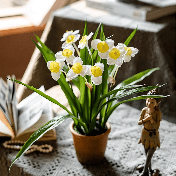 Faux Daffodil in Brown Pot – RusticReach