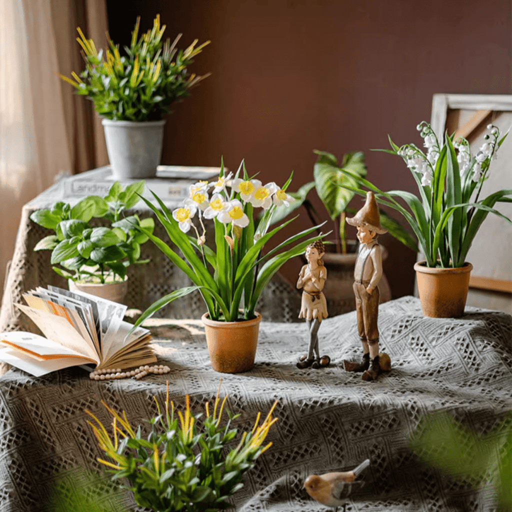 daffodil plant pot Faux Daffodil in Brown Pot – RusticReach