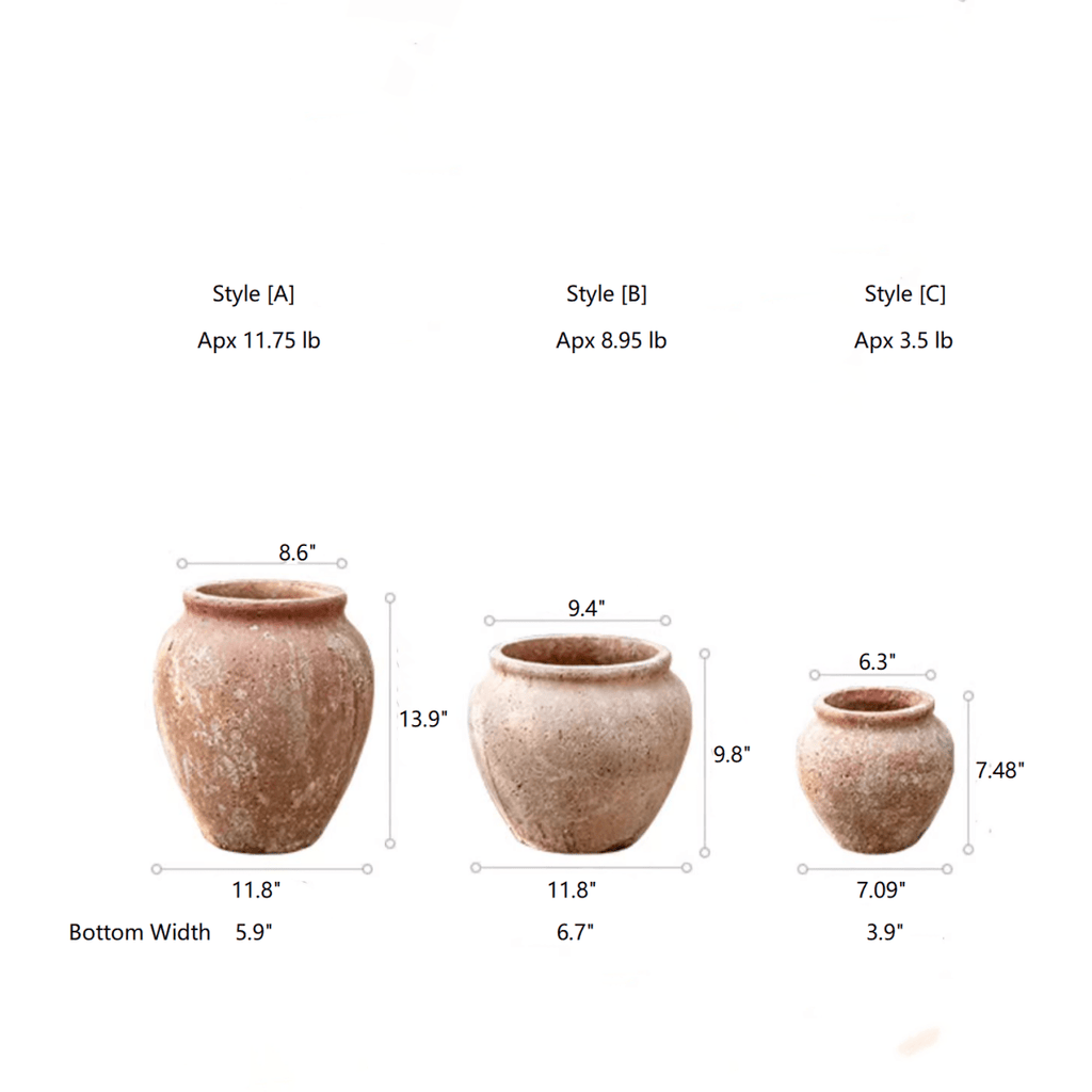 Distressed Cement Plant Pot - RusticReach