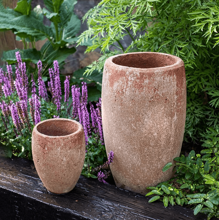Distressed Cement Plant Pot Tall - RusticReach