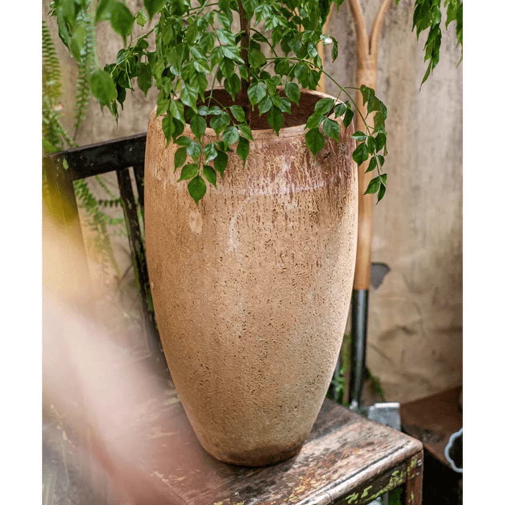 tall concrete plant pots Distressed Cement Plant Pot Tall – RusticReach