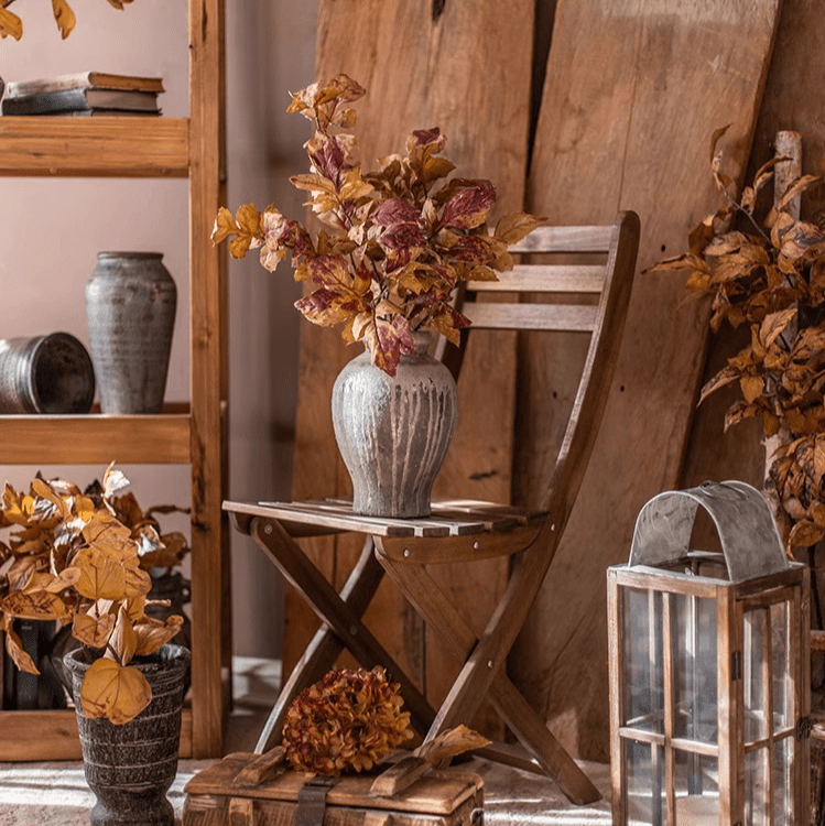 Artificial Dyed Dry Leaf Stem 33" Tall Faux - RusticReach