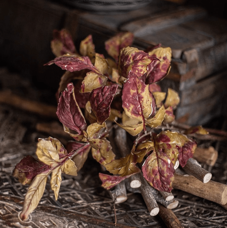 Artificial Dyed Dry Leaf Stem 33" Tall Faux - RusticReach