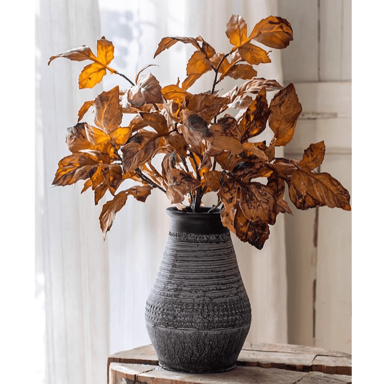 Artificial Dyed Dry Leaf Stem 33" Tall Faux - RusticReach