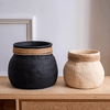 Faux Bamboo Woven Cement Planter - RusticReach