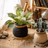 Faux Bamboo Woven Cement Planter - RusticReach
