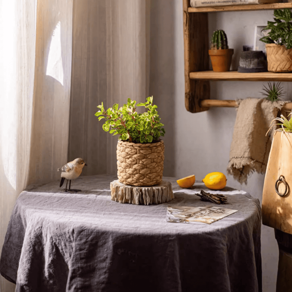 Grass Woven Looking Cement Planter - RusticReach