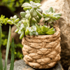 Grass Woven Looking Cement Planter - RusticReach