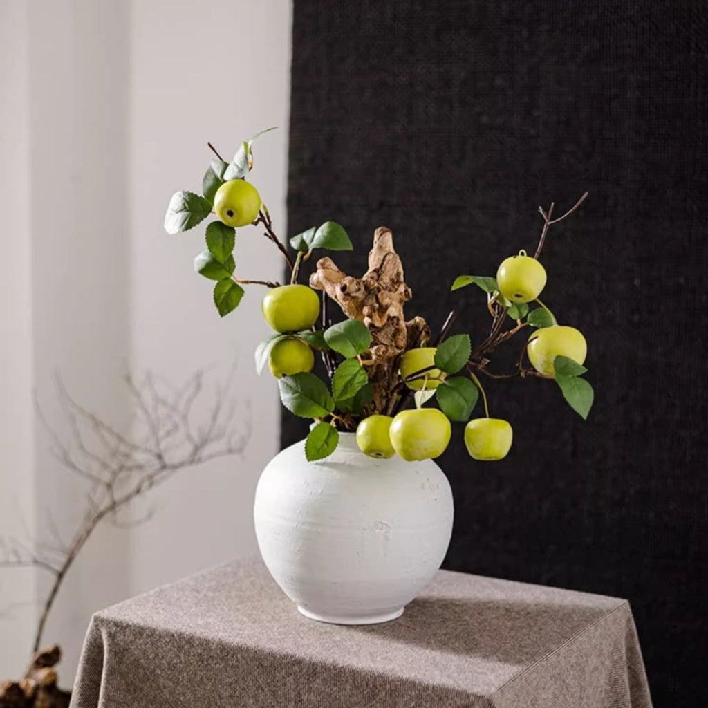 Artificial Green Apple Branch with Leaves - RusticReach