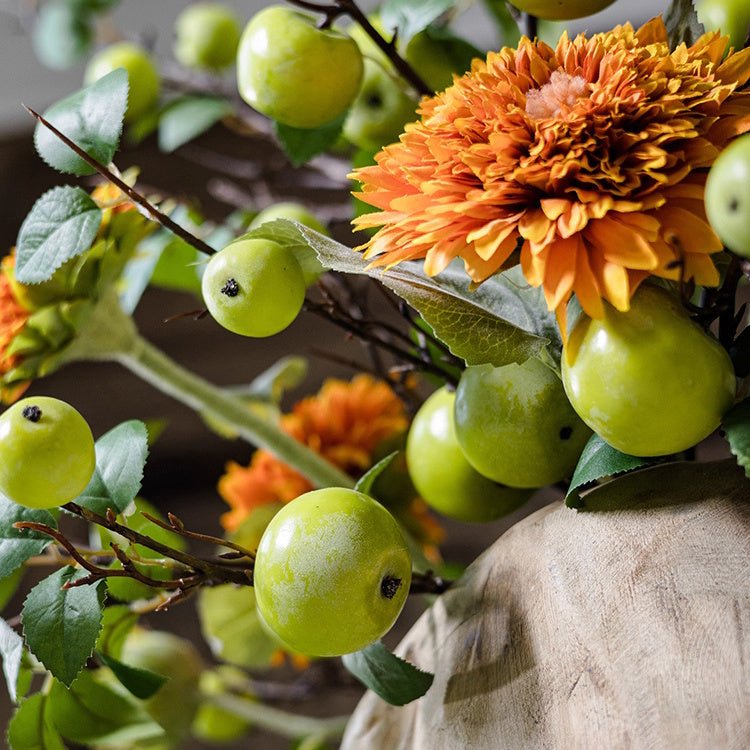 Artificial Green Apple Branch with Leaves - RusticReach