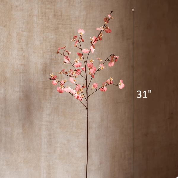 Impressionist Oncidium Orchid Stem in Pink 31" Tall - RusticReach